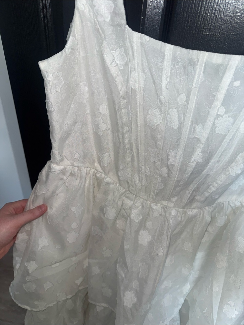 Lulu's White Tiered Midi Dress with Square Neck - Picture 5 of 9
